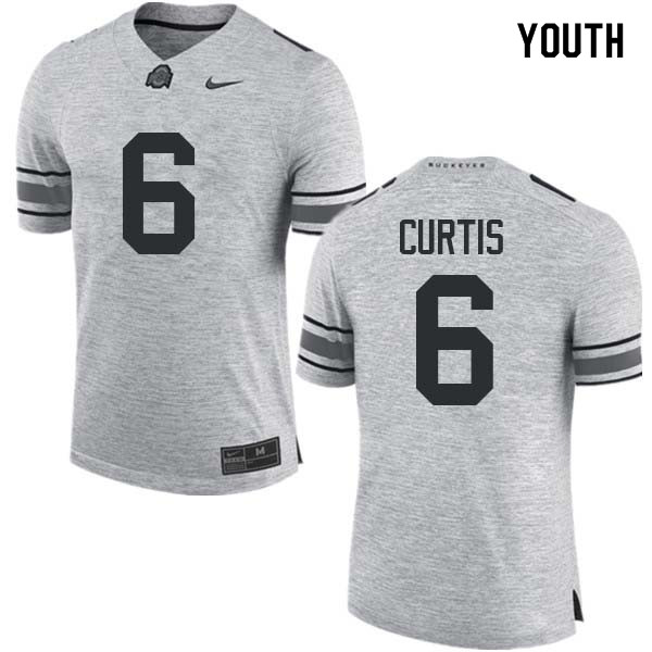 Ohio State Buckeyes Kory Curtis Youth #6 Gray Authentic Stitched College Football Jersey